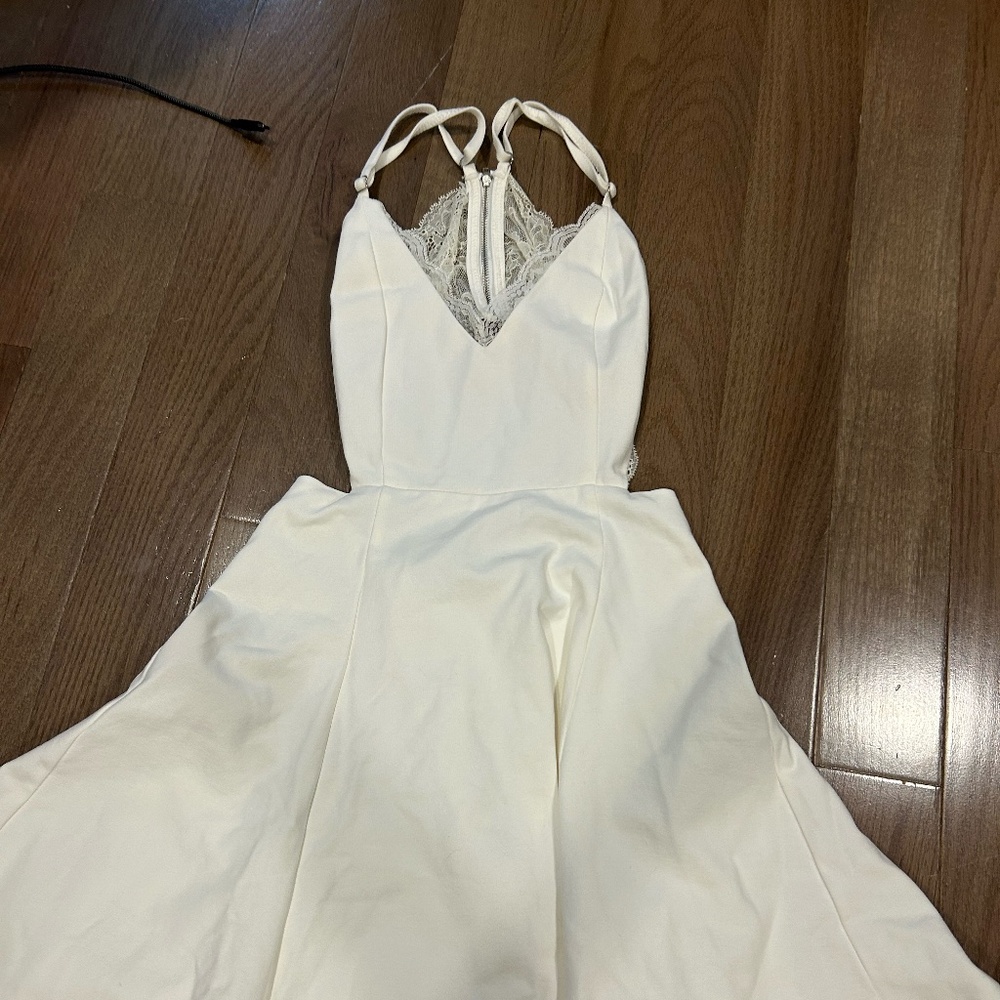White Dress with Lace Back Size XS